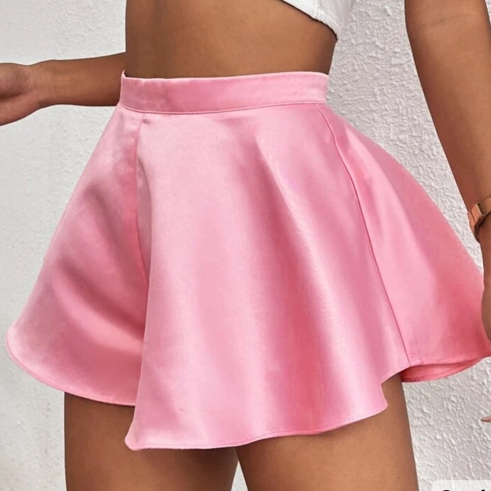 Pink Satin shorts